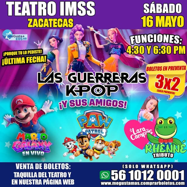 Las Guerreras y sus amigos en Zacatecas 6:30 pm