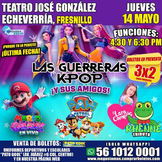 Las Guerreras y sus amigos en Fresnillo 6:30 pm